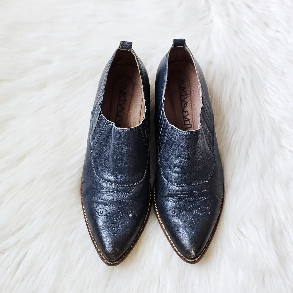 Anthropologie Sixty Seven Blue Leather Ankle Boots – Women’s EU 41 US 9.5 10